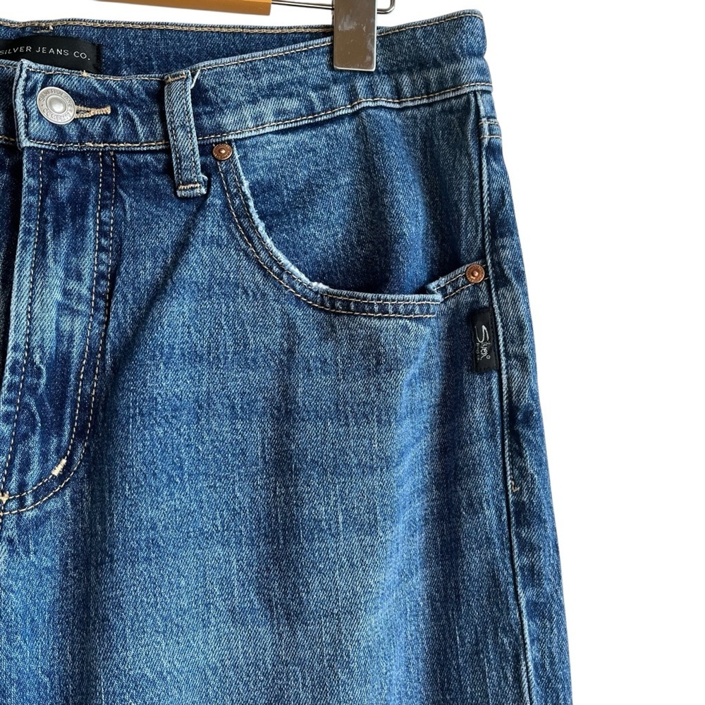 Silver Jeans Low 5 Straight Leg Mid Rise Denim W28 - Picture 6 of 16